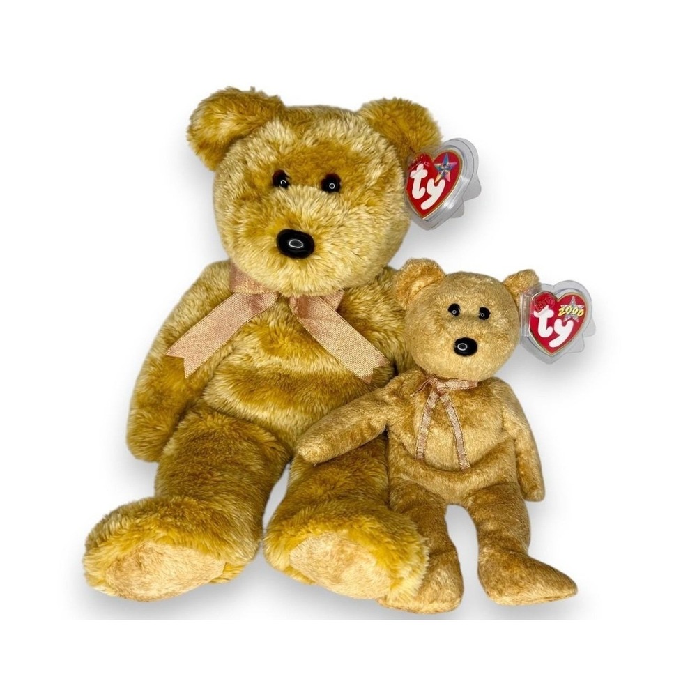 Cashew the Bear & Baby | Cashew Classics | Mint Heart Tags TY Beanie Buddy